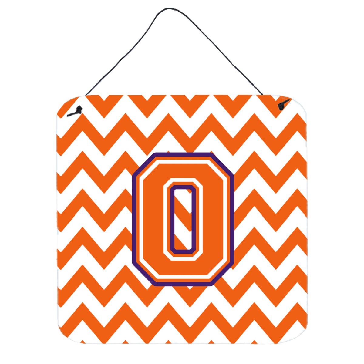 CarolineS Treasures Chevron Orange And Regalia Letter O Wall Or Door Hanging Prints Cj1062Ods66, 6 Inch  Inch  H X 6 Inch  Inch  W