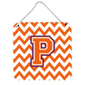 CarolineS Treasures Chevron Orange And Regalia Letter P Wall Or Door Hanging Prints Cj1062Pds66, 6 Inch  Inch  H X 6 Inch  Inch  W
