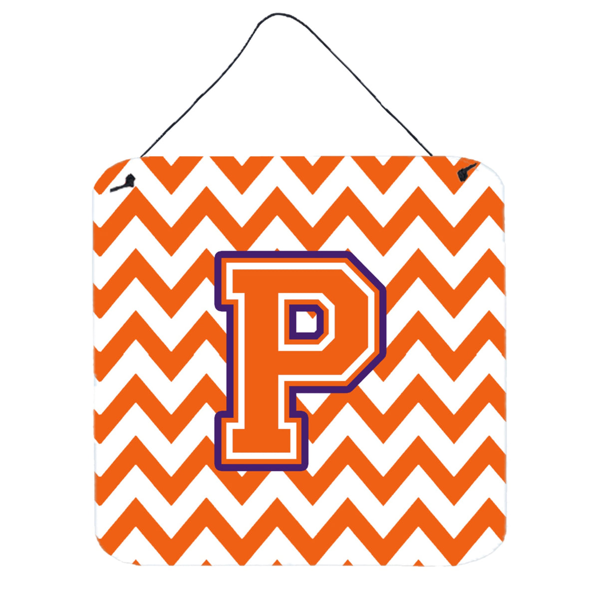 CarolineS Treasures Chevron Orange And Regalia Letter P Wall Or Door Hanging Prints Cj1062Pds66, 6 Inch  Inch  H X 6 Inch  Inch  W
