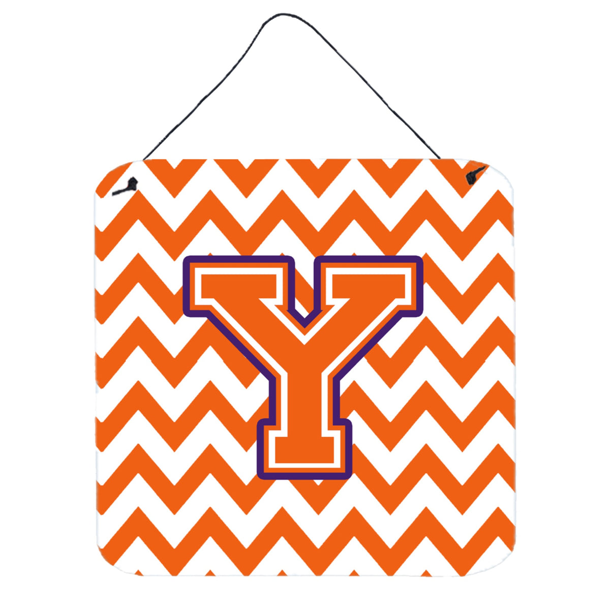 CarolineS Treasures Chevron Orange And Regalia Letter Y Wall Or Door Hanging Prints Cj1062Yds66, 6 Inch  Inch  H X 6 Inch  Inch  W