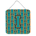 CarolineS Treasures Football Aqua, Orange And Marine Blue Letter Wall Or Door Hanging Prints Cj1063Ids66, 6 Inch  Inch  H X 6 Inch  Inch  W