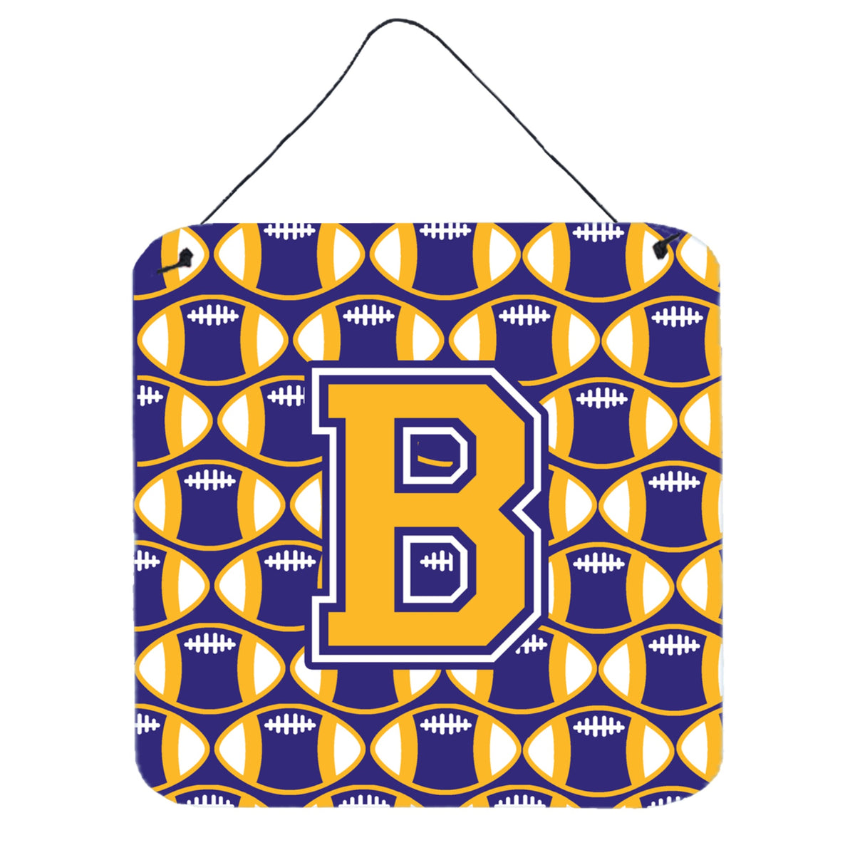 CarolineS Treasures Football Purple And Gold Letter B Wall Or Door Hanging Prints Cj1064Bds66, 6 Inch  Inch  H X 6 Inch  Inch  W