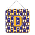CarolineS Treasures Football Purple And Gold Letter D Wall Or Door Hanging Prints Cj1064Dds66, 6 Inch  Inch  H X 6 Inch  Inch  W