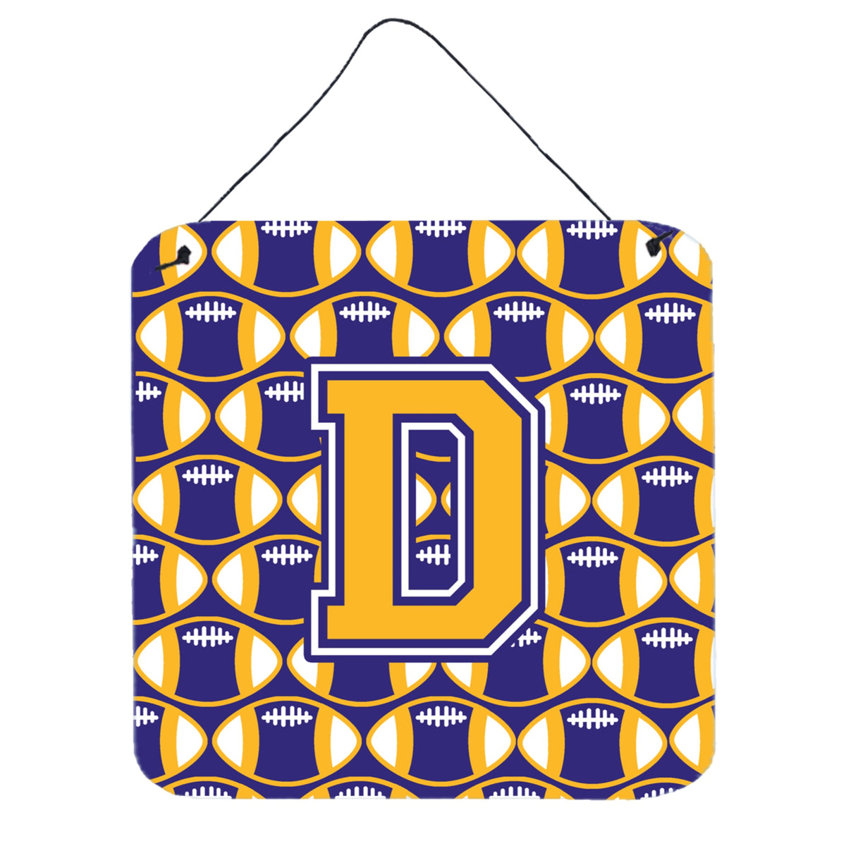 CarolineS Treasures Football Purple And Gold Letter D Wall Or Door Hanging Prints Cj1064Dds66, 6 Inch  Inch  H X 6 Inch  Inch  W