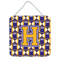 CarolineS Treasures Football Purple And Gold Letter H Wall Or Door Hanging Prints Cj1064Hds66, 6 Inch  Inch  H X 6 Inch  Inch  W