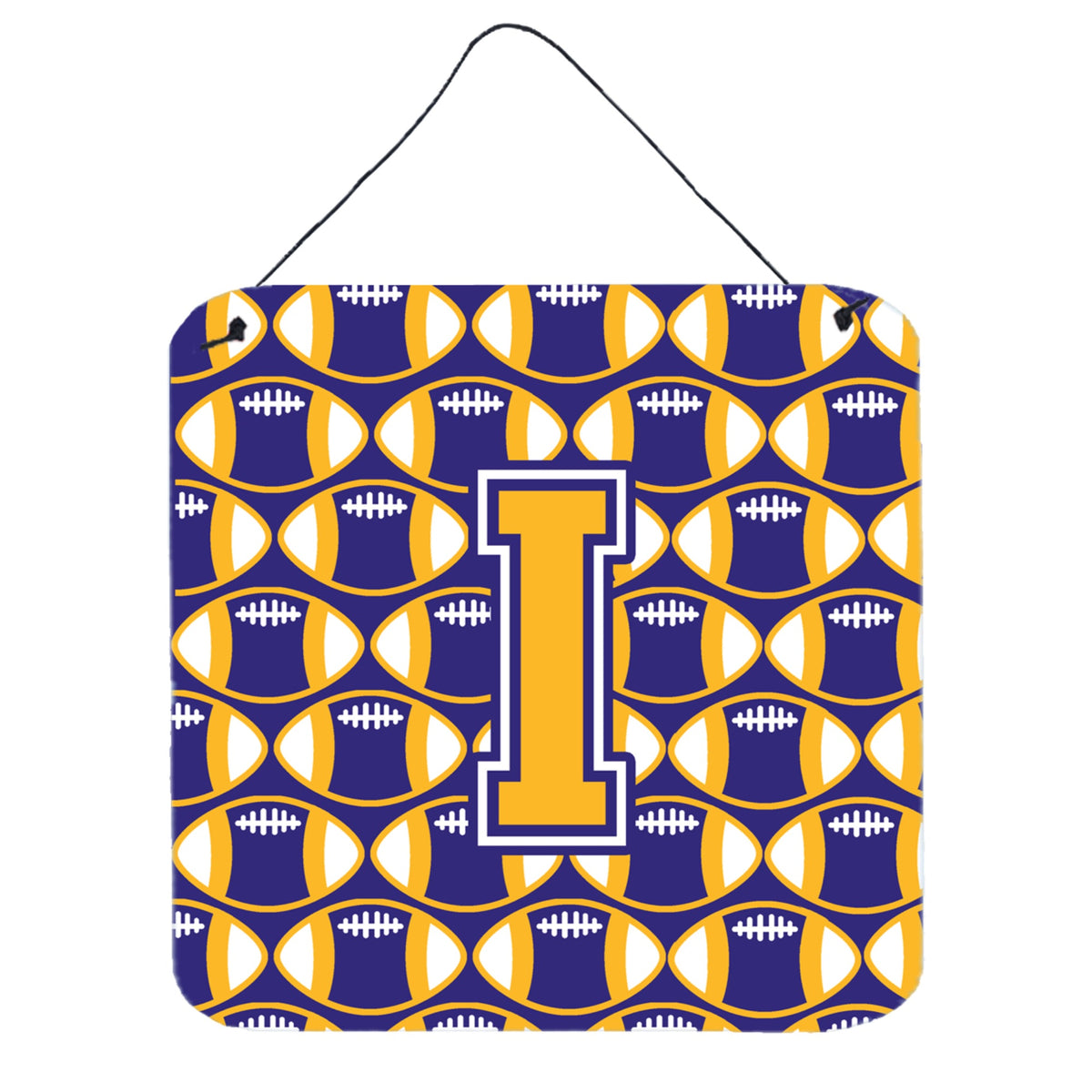 CarolineS Treasures Football Purple And Gold Letter Wall Or Door Hanging Prints Cj1064Ids66, 6 Inch  Inch  H X 6 Inch  Inch  W