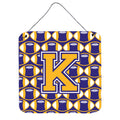 CarolineS Treasures Football Purple And Gold Letter K Wall Or Door Hanging Prints Cj1064Kds66, 6 Inch  Inch  H X 6 Inch  Inch  W