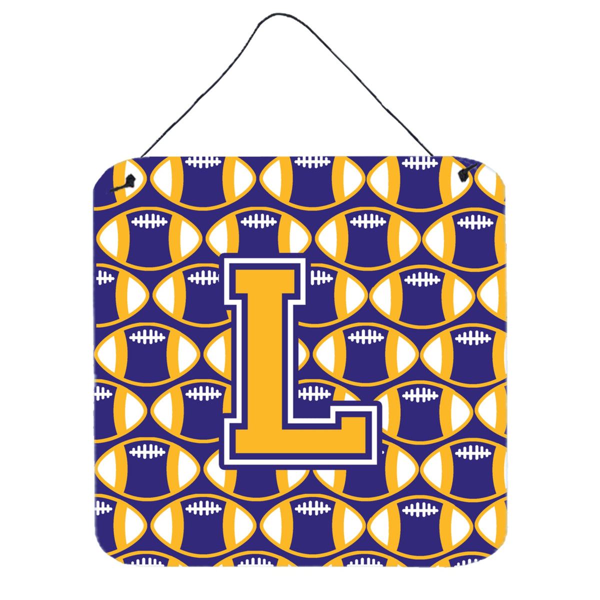 CarolineS Treasures Football Purple And Gold Letter L Wall Or Door Hanging Prints Cj1064Lds66, 6 Inch  Inch  H X 6 Inch  Inch  W