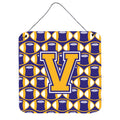 CarolineS Treasures Football Purple And Gold Letter V Wall Or Door Hanging Prints Cj1064Vds66, 6 Inch  Inch  H X 6 Inch  Inch  W