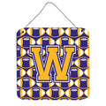 CarolineS Treasures Football Purple And Gold Letter W Wall Or Door Hanging Prints Cj1064Wds66, 6 Inch  Inch  H X 6 Inch  Inch  W