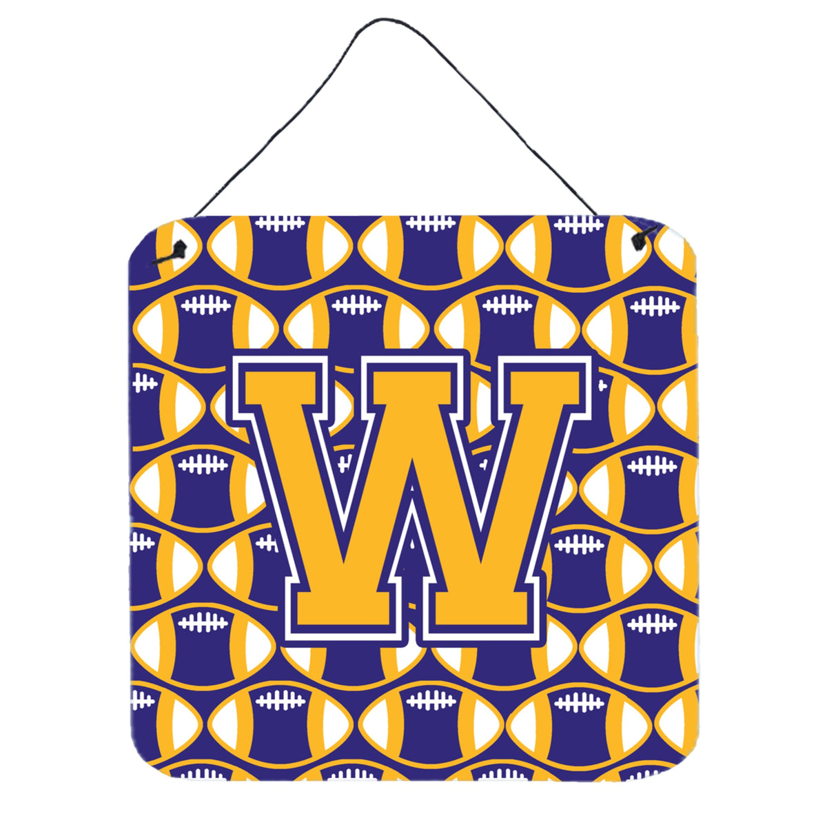 CarolineS Treasures Football Purple And Gold Letter W Wall Or Door Hanging Prints Cj1064Wds66, 6 Inch  Inch  H X 6 Inch  Inch  W