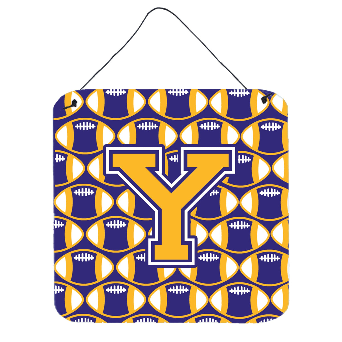CarolineS Treasures Football Purple And Gold Letter Y Wall Or Door Hanging Prints Cj1064Yds66, 6 Inch  Inch  H X 6 Inch  Inch  W