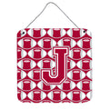 CarolineS Treasures Football Crimson, Grey And White Letter J Wall Or Door Hanging Prints Cj1065Jds66, 6 Inch  Inch  H X 6 Inch  Inch  W