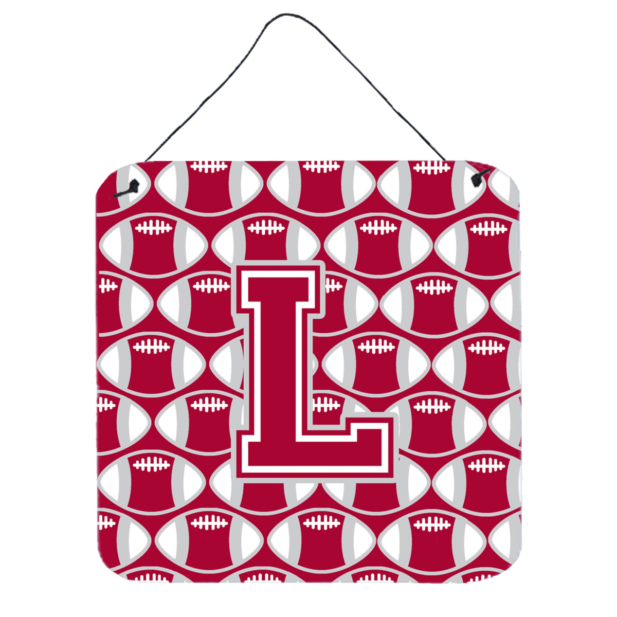 CarolineS Treasures Football Crimson, Grey And White Letter L Wall Or Door Hanging Prints Cj1065Lds66, 6 Inch  Inch  H X 6 Inch  Inch  W