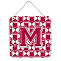 CarolineS Treasures Football Crimson, Grey And White Letter M Wall Or Door Hanging Prints Cj1065Mds66, 6 Inch  Inch  H X 6 Inch  Inch  W