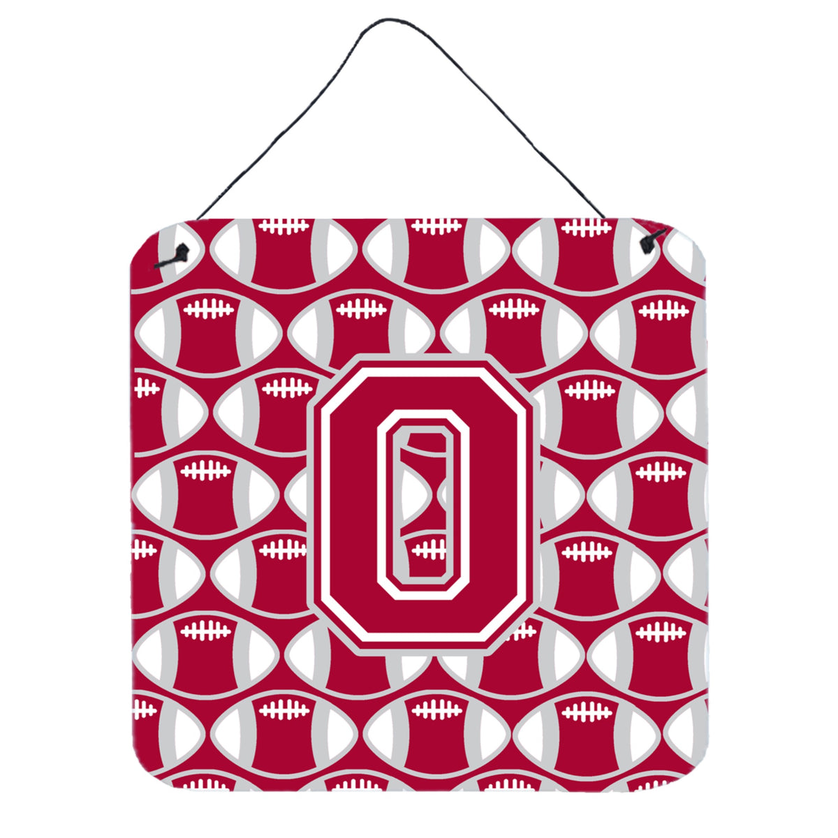 CarolineS Treasures Football Crimson, Grey And White Letter O Wall Or Door Hanging Prints Cj1065Ods66, 6 Inch  Inch  H X 6 Inch  Inch  W