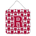 CarolineS Treasures Football Crimson, Grey And White Letter R Wall Or Door Hanging Prints Cj1065Rds66, 6 Inch  Inch  H X 6 Inch  Inch  W
