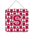 CarolineS Treasures Football Crimson, Grey And White Letter S Wall Or Door Hanging Prints Cj1065Sds66, 6 Inch  Inch  H X 6 Inch  Inch  W