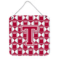 CarolineS Treasures Football Crimson, Grey And White Letter T Wall Or Door Hanging Prints Cj1065Tds66, 6 Inch  Inch  H X 6 Inch  Inch  W