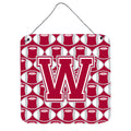 CarolineS Treasures Football Crimson, Grey And White Letter W Wall Or Door Hanging Prints Cj1065Wds66, 6 Inch  Inch  H X 6 Inch  Inch  W