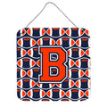 CarolineS Treasures Football Orange, Blue And White Letter B Wall Or Door Hanging Prints Cj1066Bds66, 6 Inch  Inch  H X 6 Inch  Inch  W