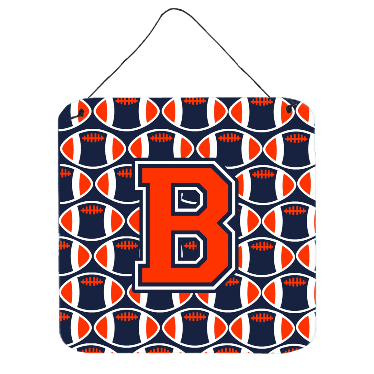 CarolineS Treasures Football Orange, Blue And White Letter B Wall Or Door Hanging Prints Cj1066Bds66, 6 Inch  Inch  H X 6 Inch  Inch  W