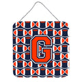 CarolineS Treasures Football Orange, Blue And White Letter G Wall Or Door Hanging Prints Cj1066Gds66, 6 Inch  Inch  H X 6 Inch  Inch  W