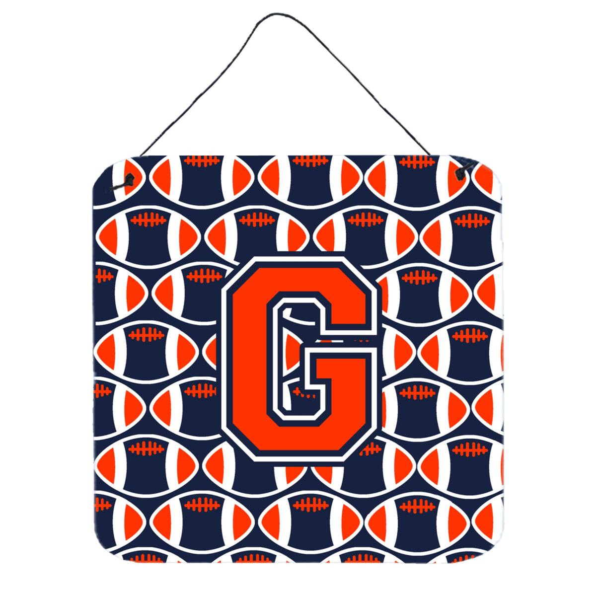 CarolineS Treasures Football Orange, Blue And White Letter G Wall Or Door Hanging Prints Cj1066Gds66, 6 Inch  Inch  H X 6 Inch  Inch  W