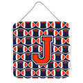 CarolineS Treasures Football Orange, Blue And White Letter J Wall Or Door Hanging Prints Cj1066Jds66, 6 Inch  Inch  H X 6 Inch  Inch  W