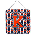 CarolineS Treasures Football Orange, Blue And White Letter K Wall Or Door Hanging Prints Cj1066Kds66, 6 Inch  Inch  H X 6 Inch  Inch  W