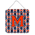 CarolineS Treasures Football Orange, Blue And White Letter M Wall Or Door Hanging Prints Cj1066Mds66, 6 Inch  Inch  H X 6 Inch  Inch  W