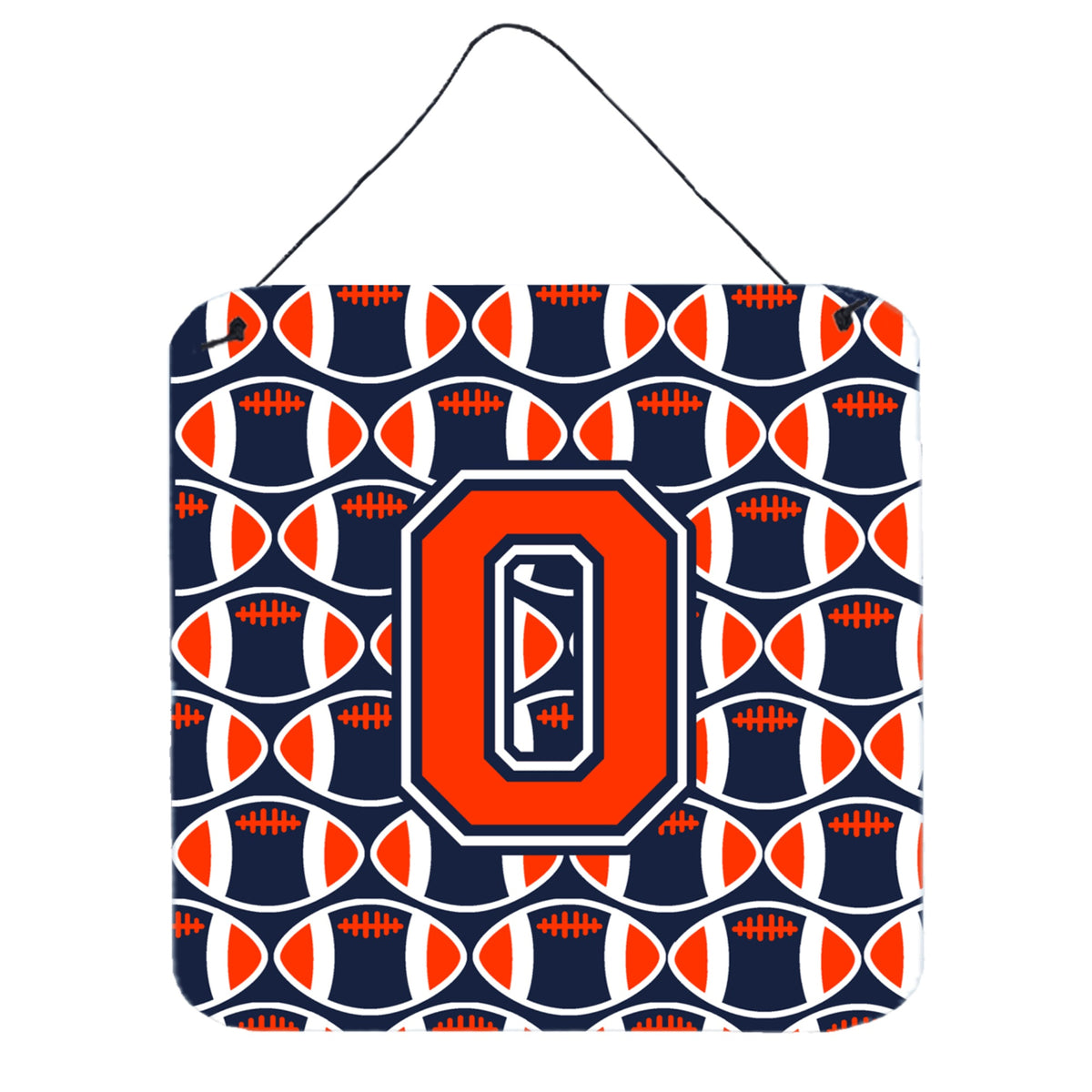 CarolineS Treasures Football Orange, Blue And White Letter O Wall Or Door Hanging Prints Cj1066Ods66, 6 Inch  Inch  H X 6 Inch  Inch  W