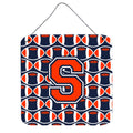 CarolineS Treasures Football Orange, Blue And White Letter S Wall Or Door Hanging Prints Cj1066Sds66, 6 Inch  Inch  H X 6 Inch  Inch  W