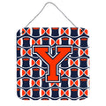 CarolineS Treasures Football Orange, Blue And White Letter Y Wall Or Door Hanging Prints Cj1066Yds66, 6 Inch  Inch  H X 6 Inch  Inch  W