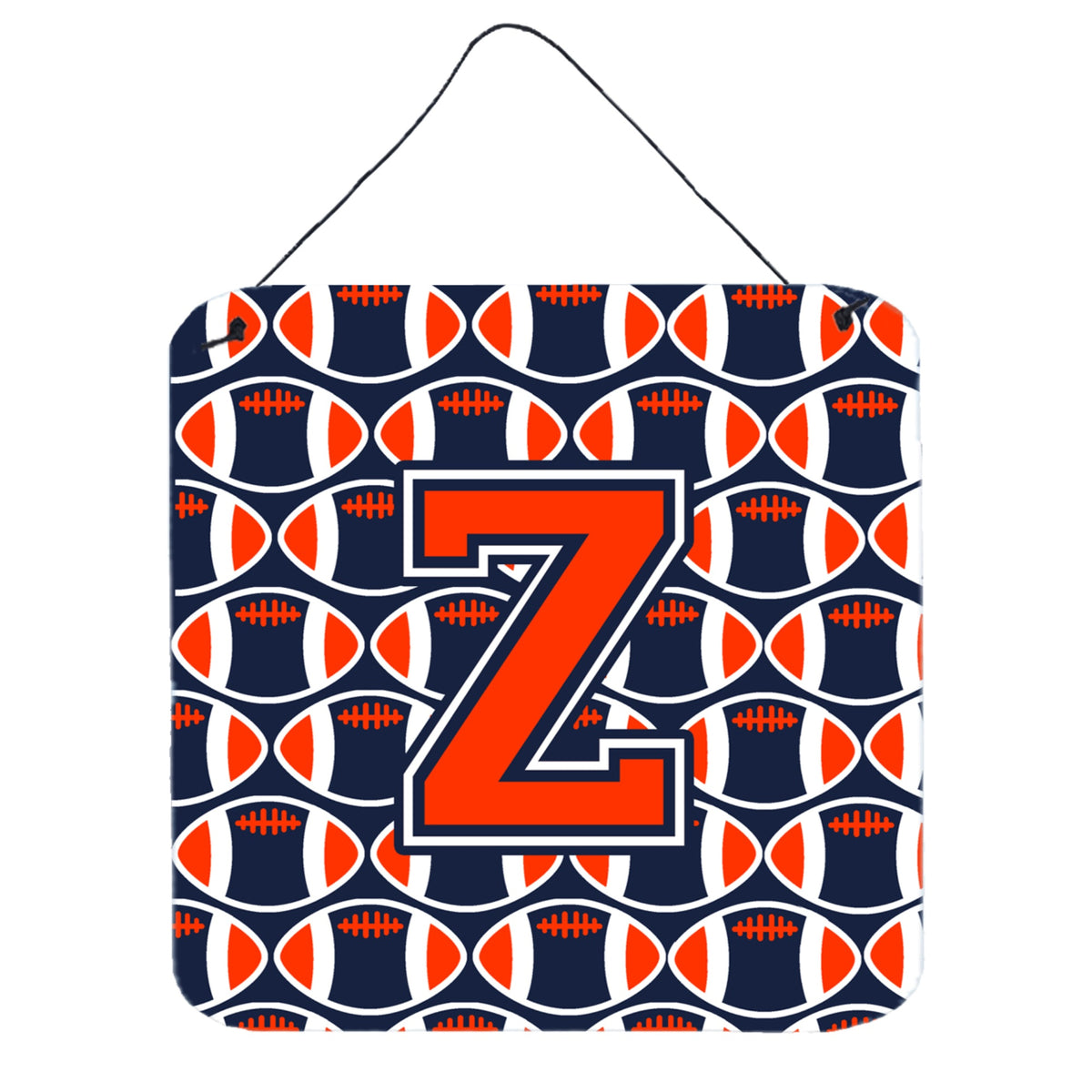 CarolineS Treasures Football Orange, Blue And White Letter Z Wall Or Door Hanging Prints Cj1066Zds66, 6 Inch  Inch  H X 6 Inch  Inch  W