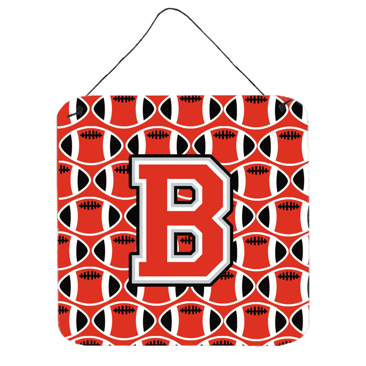 CarolineS Treasures Football Scarlet And Grey Letter B Wall Or Door Hanging Prints Cj1067Bds66, 6 Inch  Inch  H X 6 Inch  Inch  W