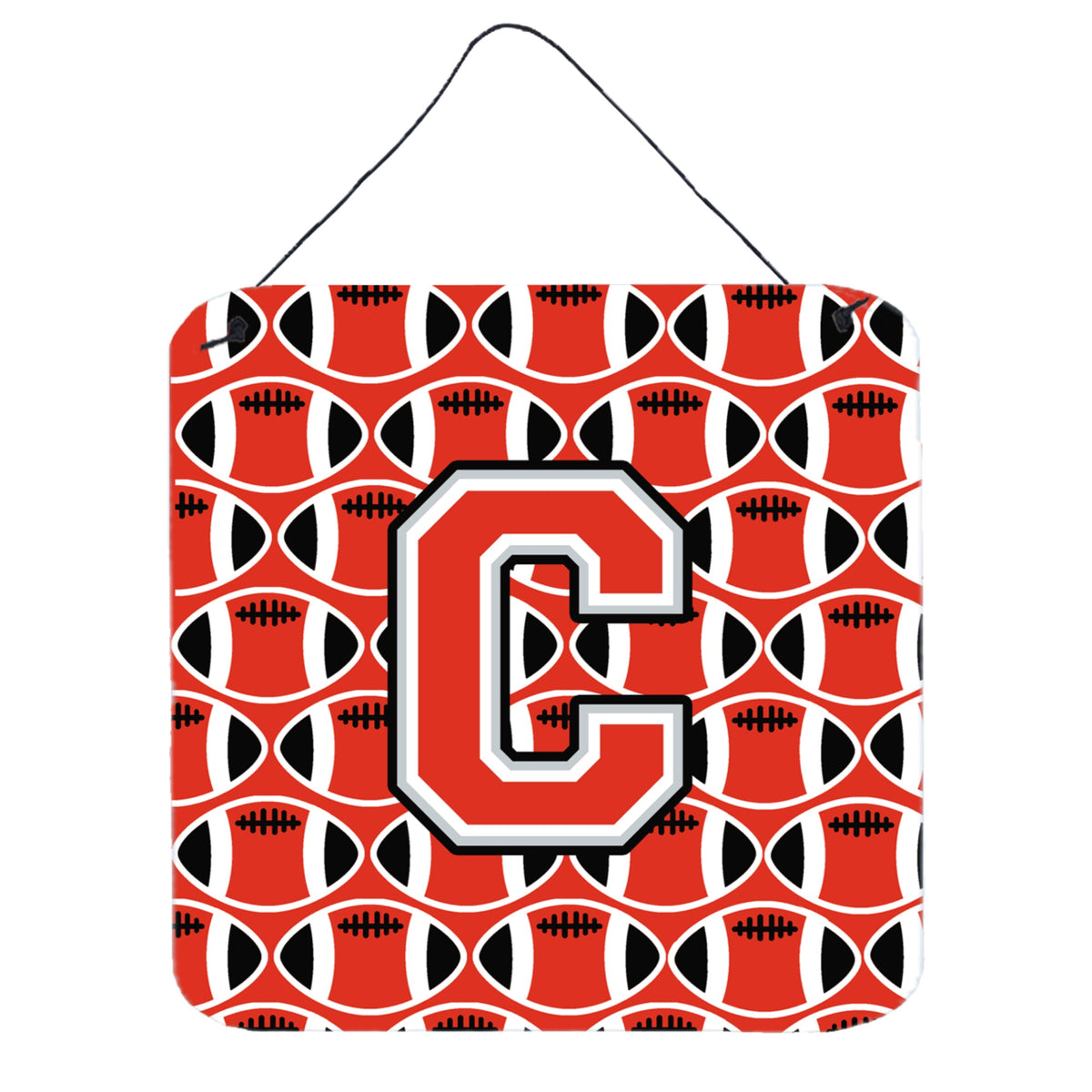 CarolineS Treasures Football Scarlet And Grey Letter C Wall Or Door Hanging Prints Cj1067Cds66, 6 Inch  Inch  H X 6 Inch  Inch  W