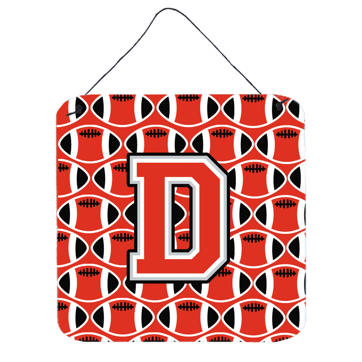 CarolineS Treasures Football Scarlet And Grey Letter D Wall Or Door Hanging Prints Cj1067Dds66, 6 Inch  Inch  H X 6 Inch  Inch  W