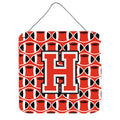 CarolineS Treasures Football Scarlet And Grey Letter H Wall Or Door Hanging Prints Cj1067Hds66, 6 Inch  Inch  H X 6 Inch  Inch  W