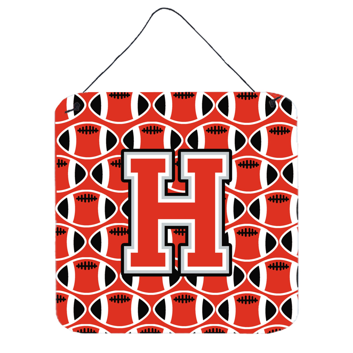 CarolineS Treasures Football Scarlet And Grey Letter H Wall Or Door Hanging Prints Cj1067Hds66, 6 Inch  Inch  H X 6 Inch  Inch  W
