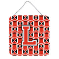 CarolineS Treasures Football Scarlet And Grey Letter L Wall Or Door Hanging Prints Cj1067Lds66, 6 Inch  Inch  H X 6 Inch  Inch  W