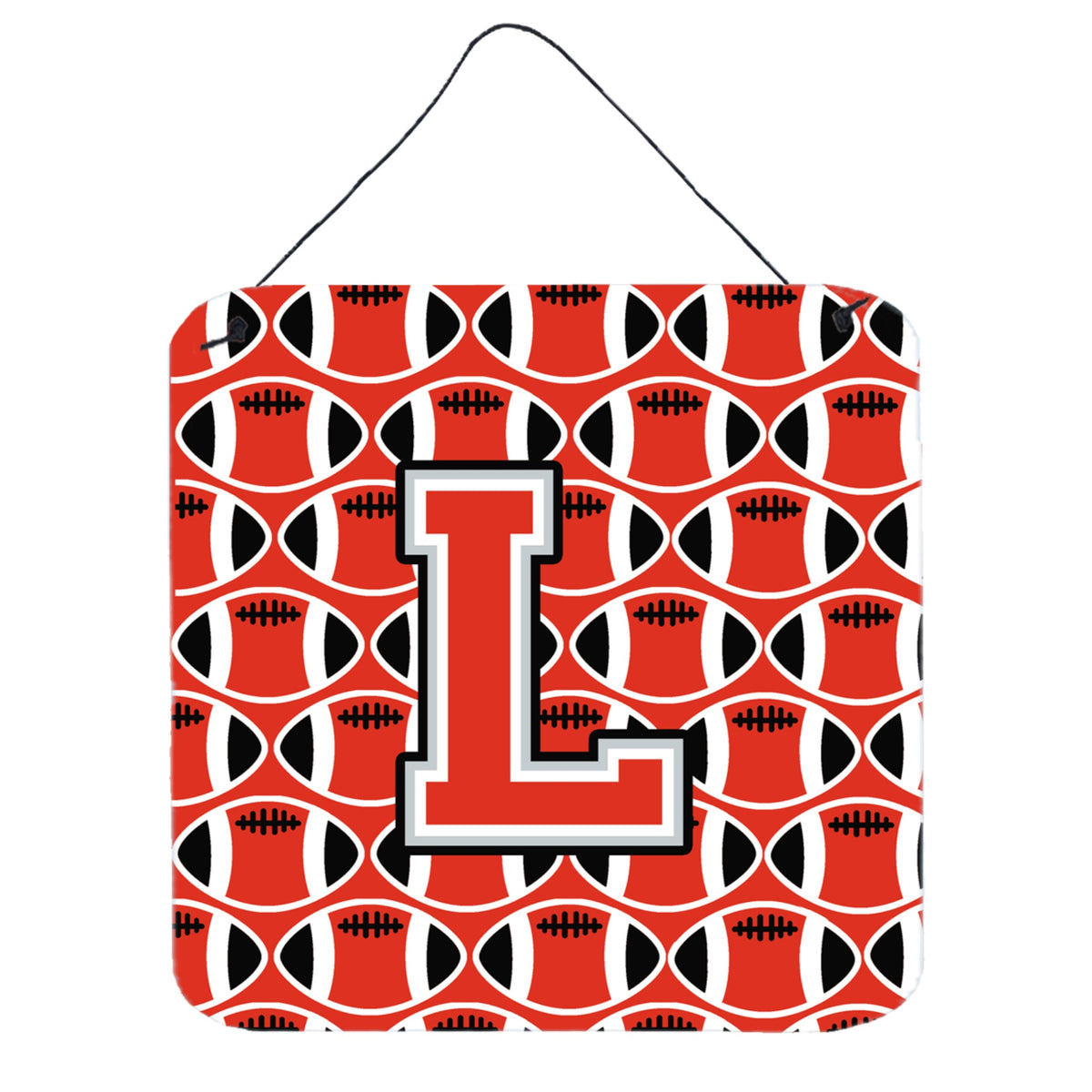 CarolineS Treasures Football Scarlet And Grey Letter L Wall Or Door Hanging Prints Cj1067Lds66, 6 Inch  Inch  H X 6 Inch  Inch  W