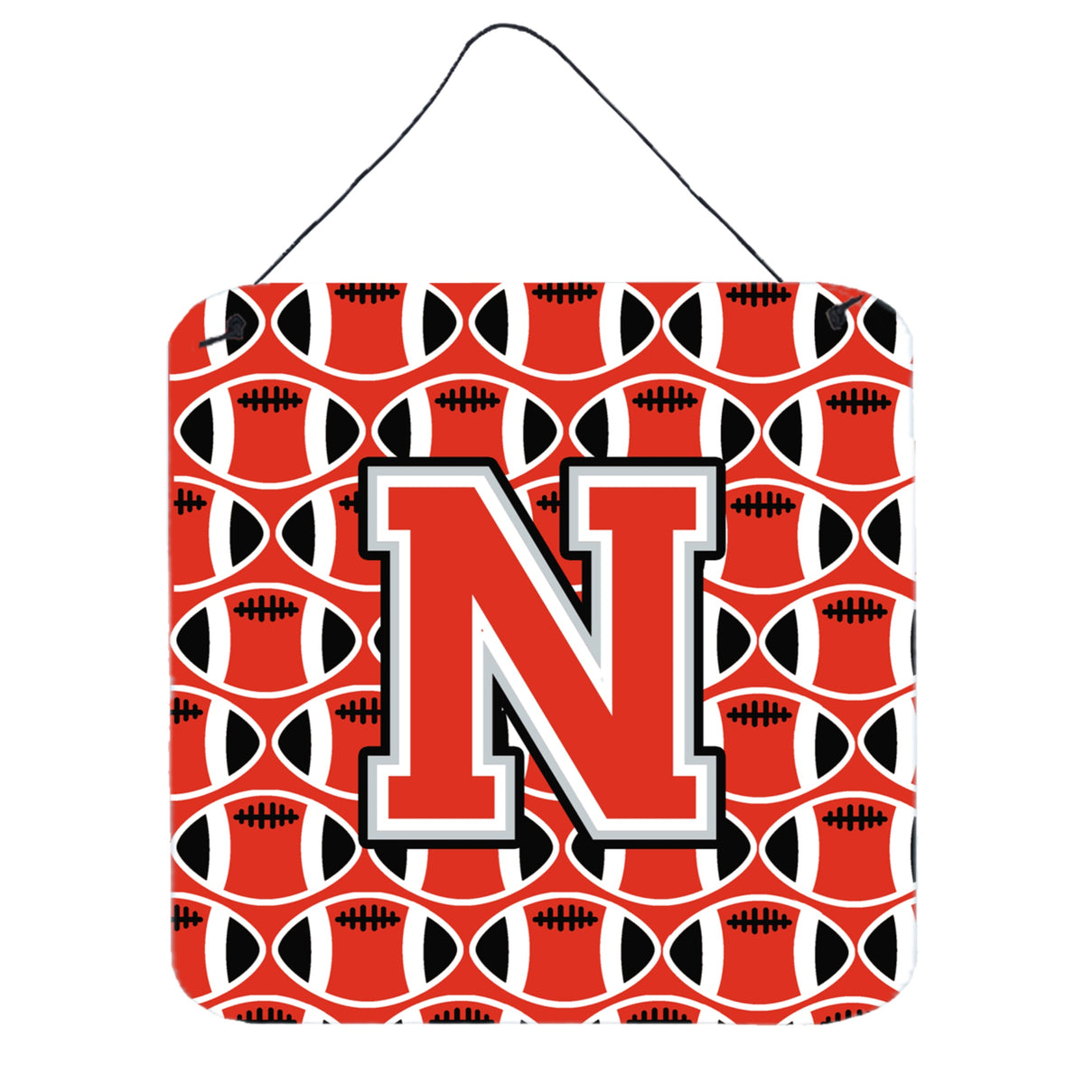 CarolineS Treasures Football Scarlet And Grey Letter N Wall Or Door Hanging Prints Cj1067Nds66, 6 Inch  Inch  H X 6 Inch  Inch  W