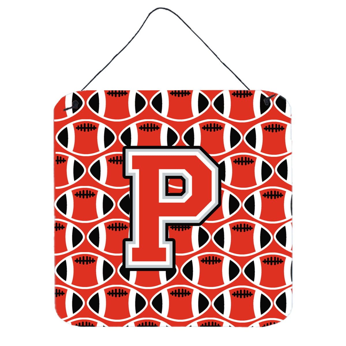 CarolineS Treasures Football Scarlet And Grey Letter P Wall Or Door Hanging Prints Cj1067Pds66, 6 Inch  Inch  H X 6 Inch  Inch  W