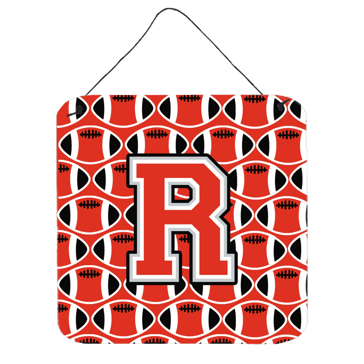 CarolineS Treasures Football Scarlet And Grey Letter R Wall Or Door Hanging Prints Cj1067Rds66, 6 Inch  Inch  H X 6 Inch  Inch  W