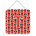 CarolineS Treasures Football Scarlet And Grey Letter T Wall Or Door Hanging Prints Cj1067Tds66, 6 Inch  Inch  H X 6 Inch  Inch  W