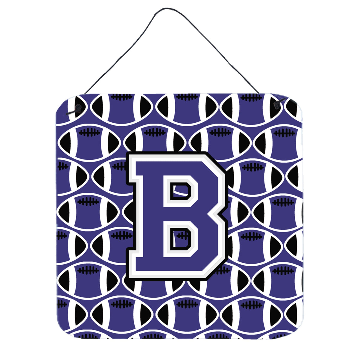 CarolineS Treasures Football Purple And White Letter B Wall Or Door Hanging Prints Cj1068Bds66, 6 Inch  Inch  H X 6 Inch  Inch  W