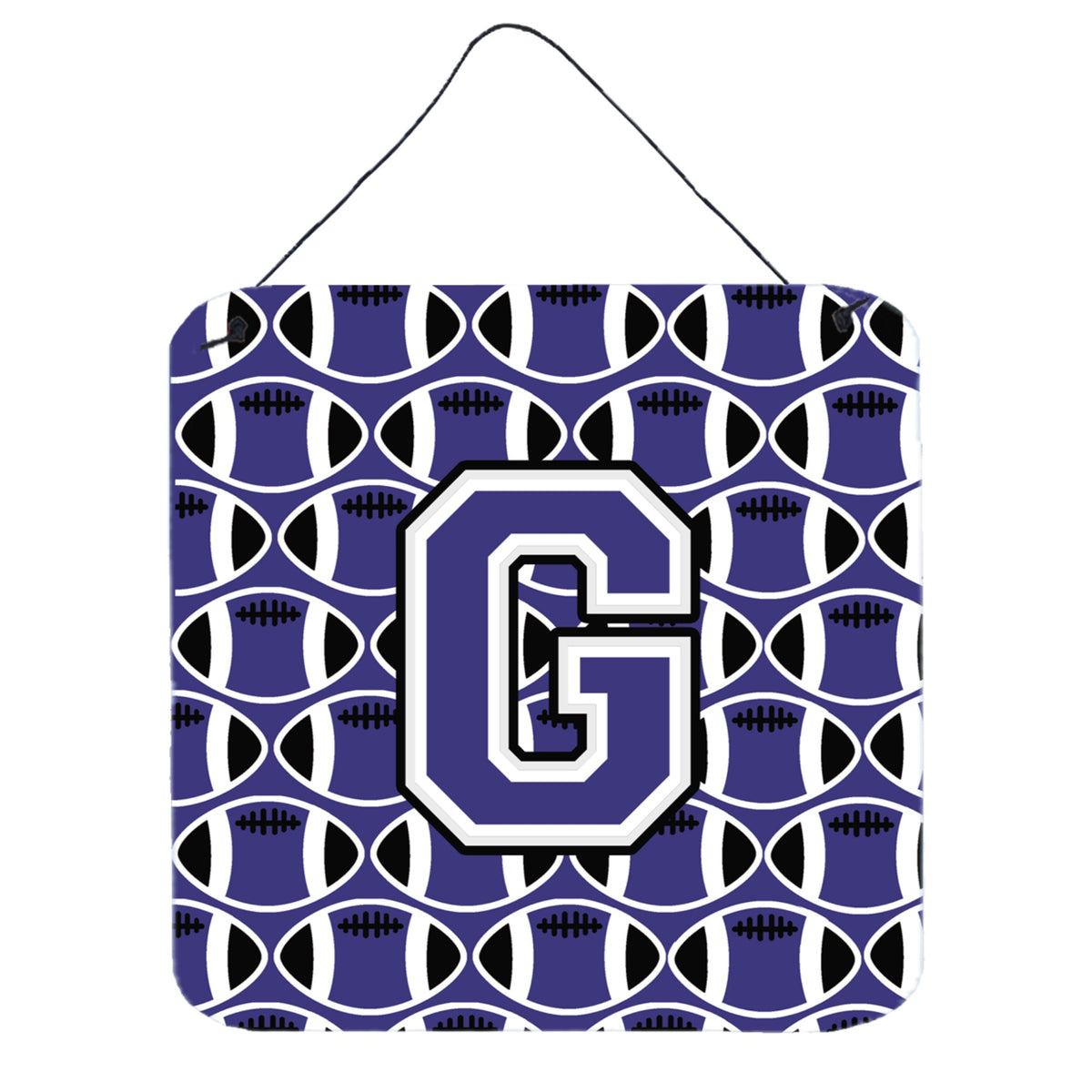 CarolineS Treasures Football Purple And White Letter G Wall Or Door Hanging Prints Cj1068Gds66, 6 Inch  Inch  H X 6 Inch  Inch  W