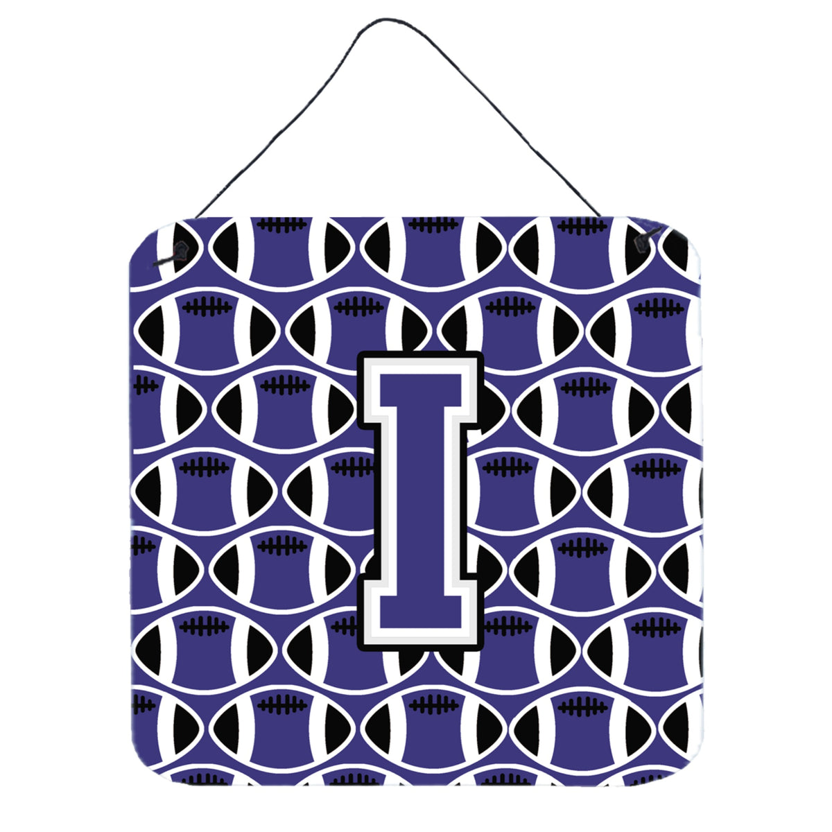 CarolineS Treasures Football Purple And White Letter Wall Or Door Hanging Prints Cj1068Ids66, 6 Inch  Inch  H X 6 Inch  Inch  W