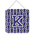CarolineS Treasures Football Purple And White Letter K Wall Or Door Hanging Prints Cj1068Kds66, 6 Inch  Inch  H X 6 Inch  Inch  W